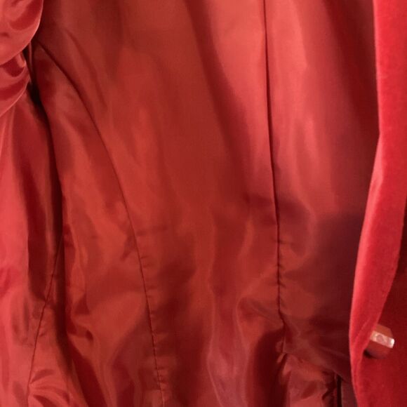 Studio Works Womens Petite Medium  Red Blazer Jacket Vintage One Button Career - Picture 7 of 15